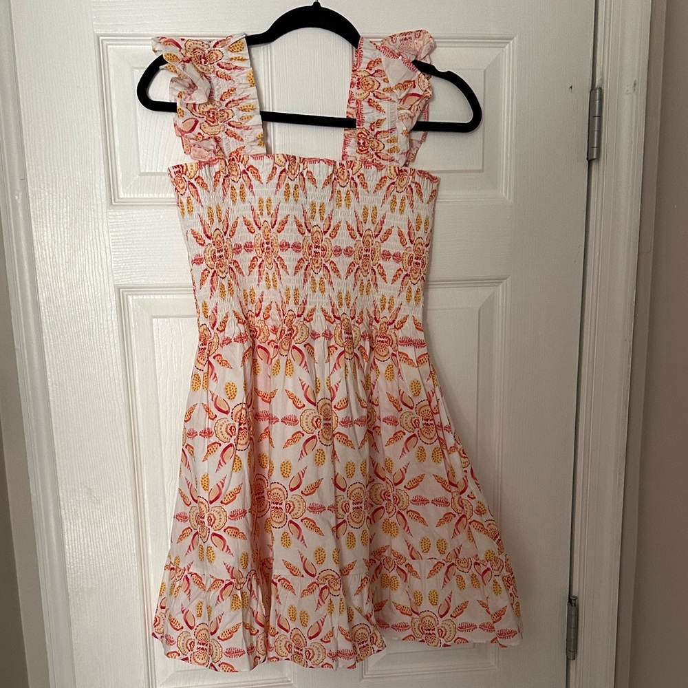 Hill House Elizabeth dress (short) in orange sunburst